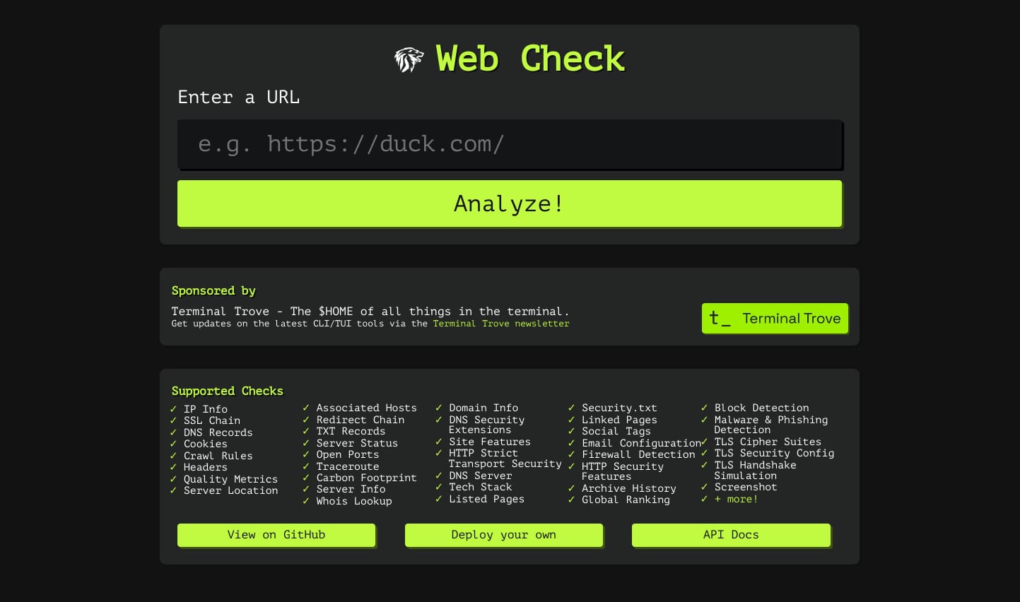 OSINT Web Check Analyzer