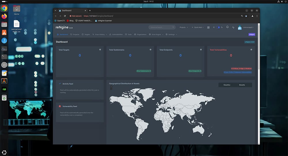 Turnkey reNgine OSINT Attack Surface Vuln scanner in a Turnkey OVA Appliance running on Ubuntu 24.04 LTS 