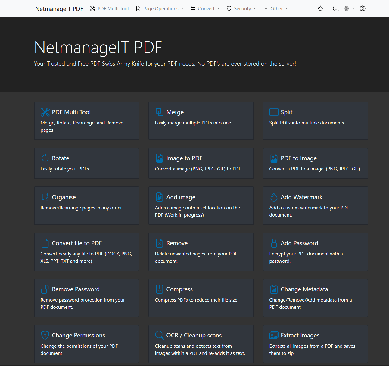 Free PDF Tools by NetmanageIT