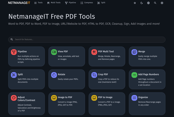 Free PDF Tools by NetmanageIT