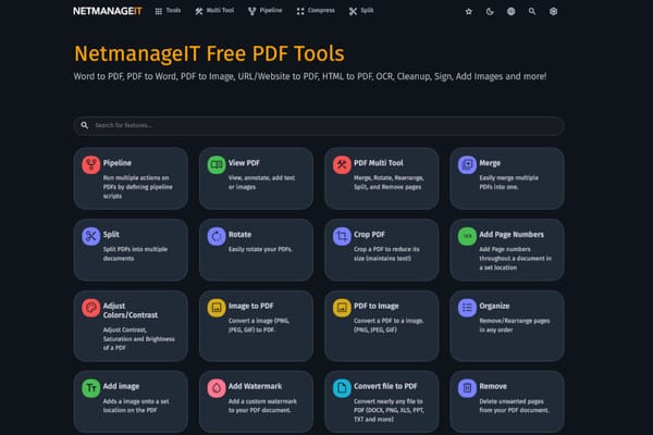 NetmanageIT PDF Tools Free Professional PDF Manipulation Tools