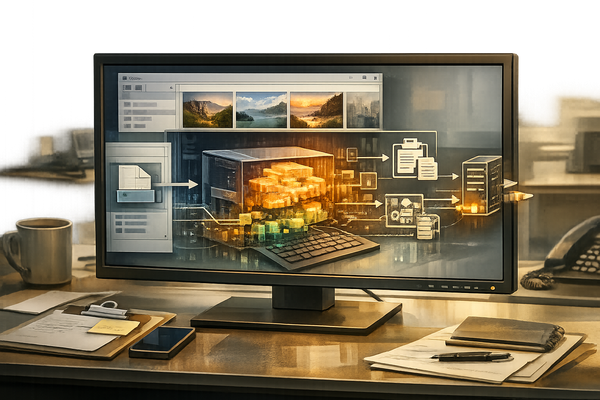 Illustration of a Windows wallpaper application loading a hidden ValleyRAT payload through a malicious library