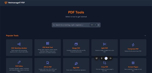 NetmanageIT PDF Tools Free Professional PDF Manipulation Tools