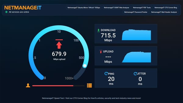 NetmanageIT Dedicated Speed Test Site - https://speedtest.netmanageit.com